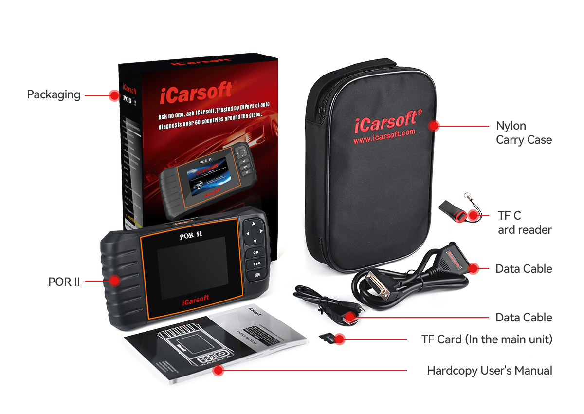 iCarsoft POR II Obd2 Scanner for Porsche 1