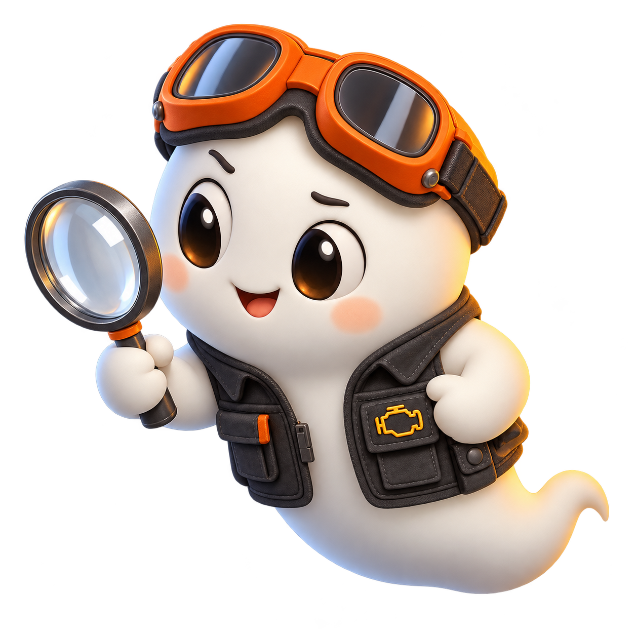 Dash inspecting a diagnostic tool