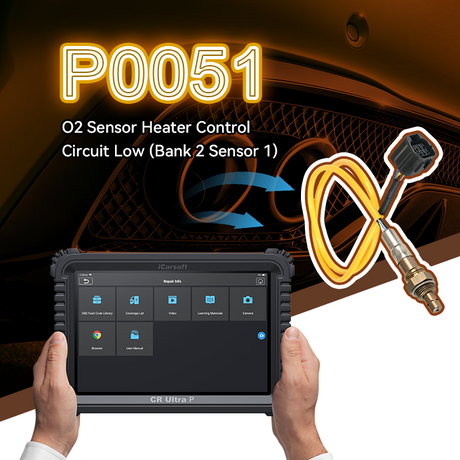 P0051 Code: O2 Heater Control Circuit Low, Bank 2 Sensor 1