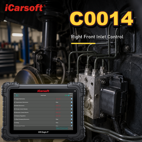 C0014 Mitsubishi front-right ABS inlet valve diagnosis and repair guide