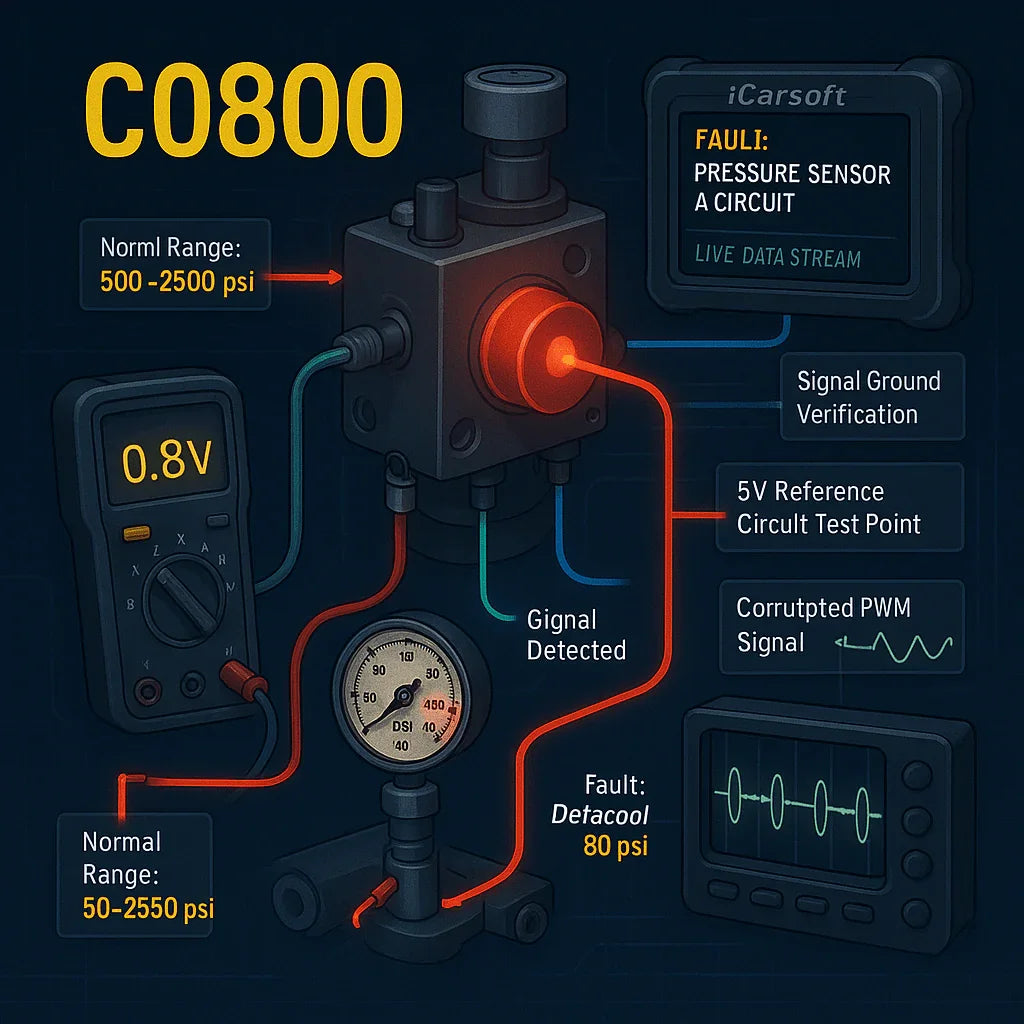 C0800 Code: ABS Brake Pressure Sensor Repair Guide - iCarsoft-us