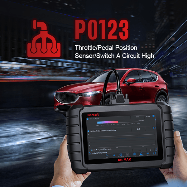 P0123: Throttle/Pedal Position Sensor A Circuit High - iCarsoft-us