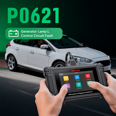 P0621 generator lamp L control circuit fault diagnosis with iCarsoft CR Pro S
