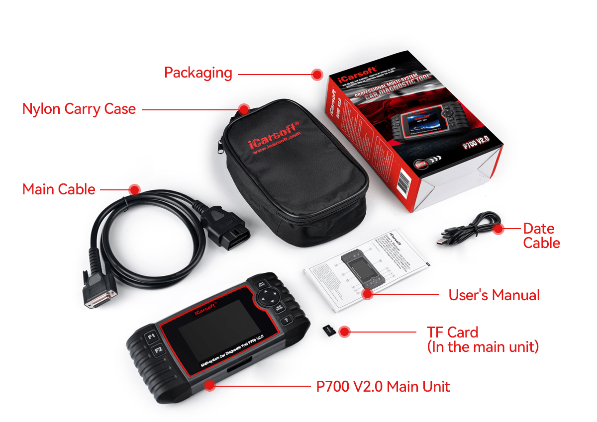 iCarsoft P700 V2.0 Diagnostic Tool for Porsche